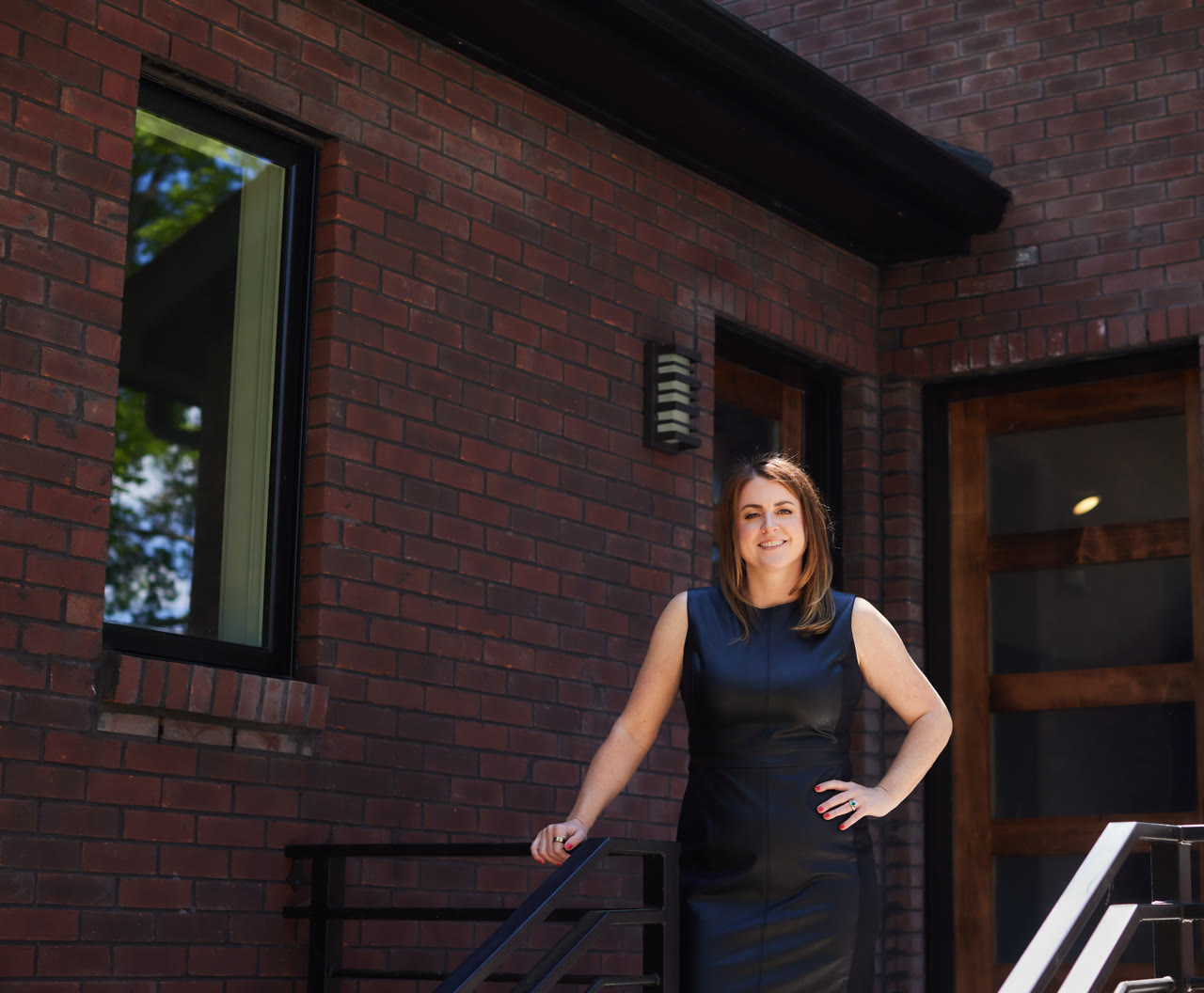 Erin Tunney wearing a hard hat at a Nashville home