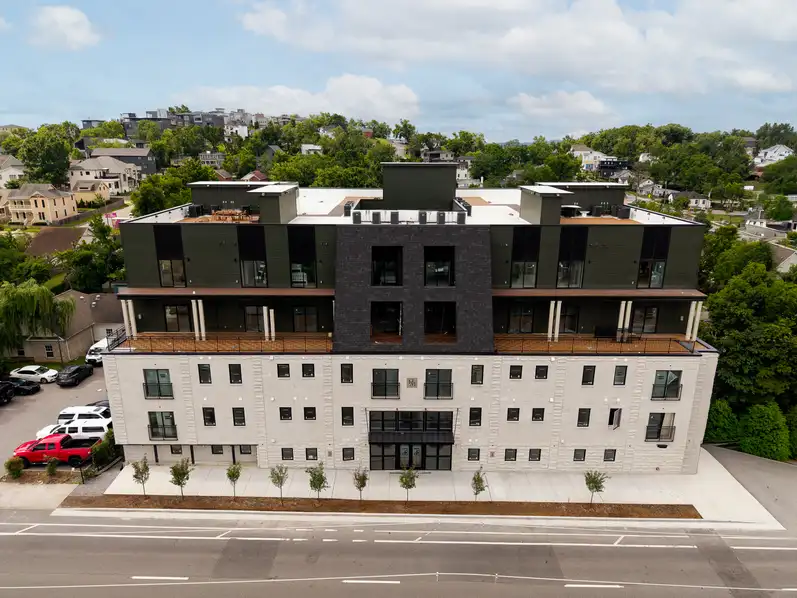 Aerial view of Hayden Mansion on Charlotte Avenue in Nashville