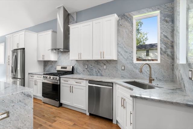 White and black kitchen at 915 Emmett Avenue