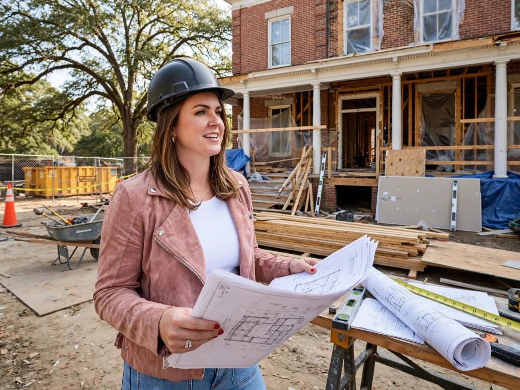 Erin Tunney reviewing real estate investment details